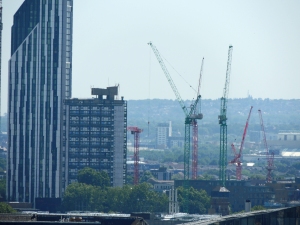 Cranes are much in evidence on the London sky-line